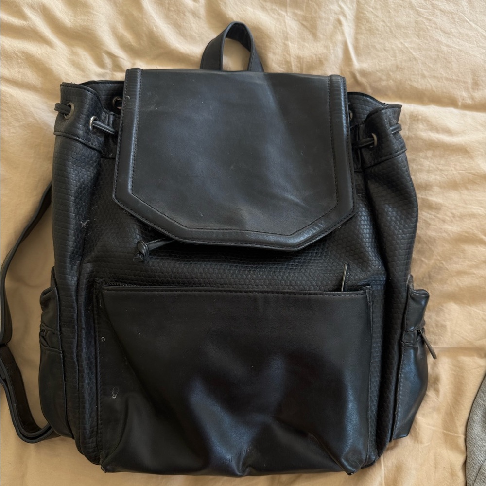 Black Leather Backpack